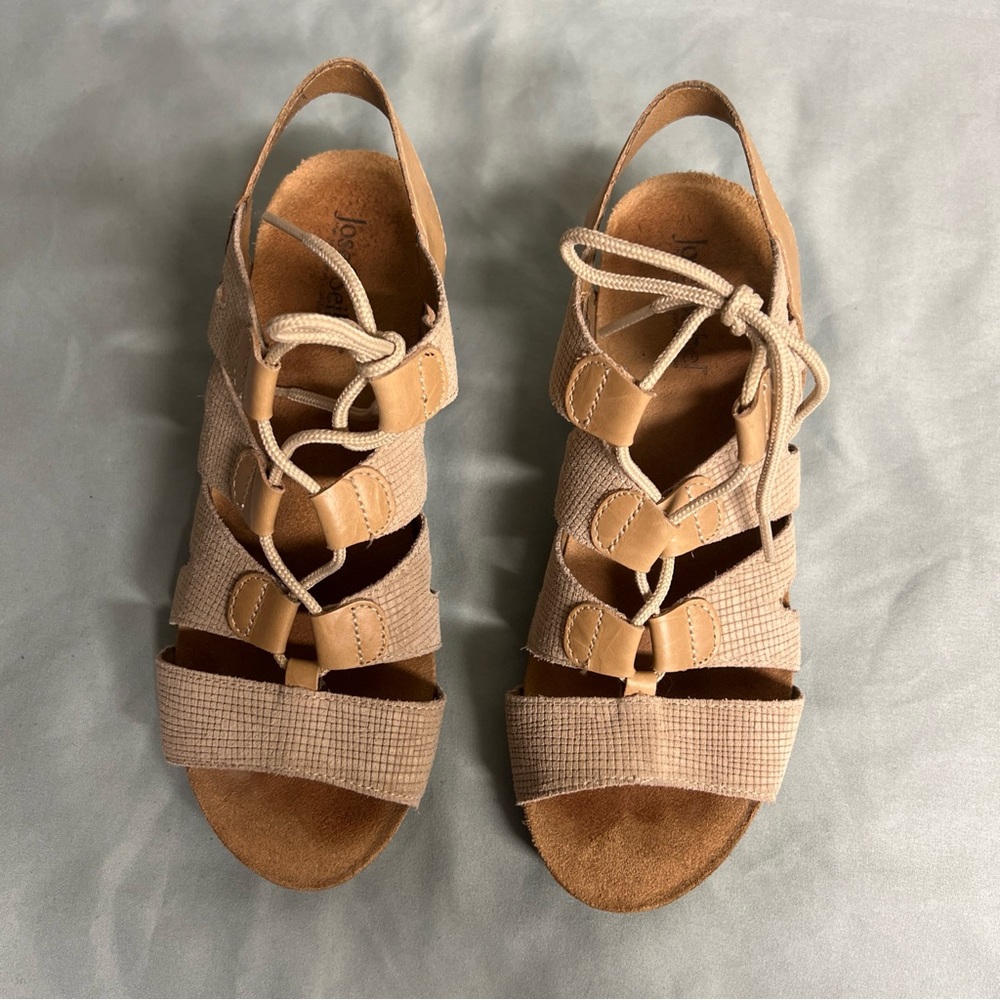 Josef Seibel Rosalie 29 Fisherman’s Interlocking Lace Heel Sandals Size 38‎